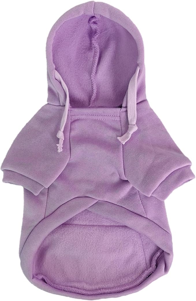 Jecikelon Pet Dog Cold Weather Coat with Pocket Winter Dog Hoodie Warm Puppy Clothes for Small Dogs Chihuahua Clothing (Purple, XX-Small)