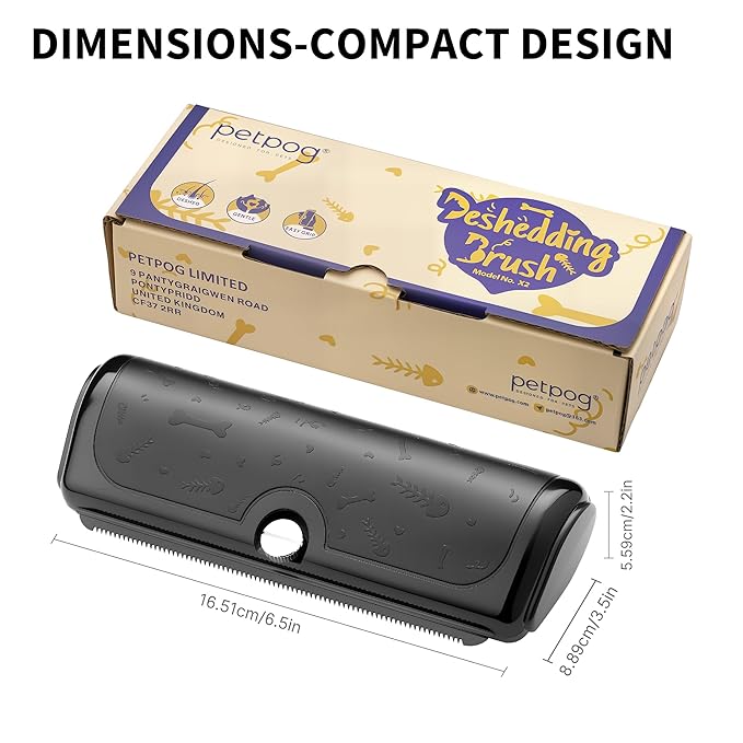 Deshedding Dog Brush and Grooming Tool – Pet Hair Remover Comb for Shedding, Easy Clean, Effective for Short and Long Hair, Professional Pet Grooming Brush for Dogs and Cats