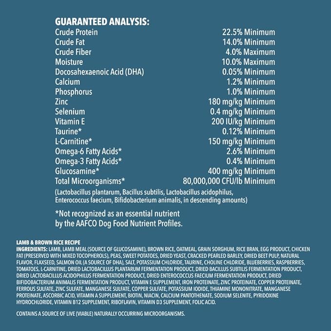 Amazon Brand - Wag Adult Premium Nutrition Dry Dog Food, Supports Stomach and Skin Health, Lamb and Brown Rice, 30 lb Bag