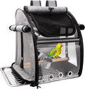Bird Carrier Bag with Perch, Bird Travel Carrier Backpack with Stainless Steel Plate and Mesh, Portable Transparent Parakeet Travel Cage with Feeder Cups for Small Birds Parakeet Parrot