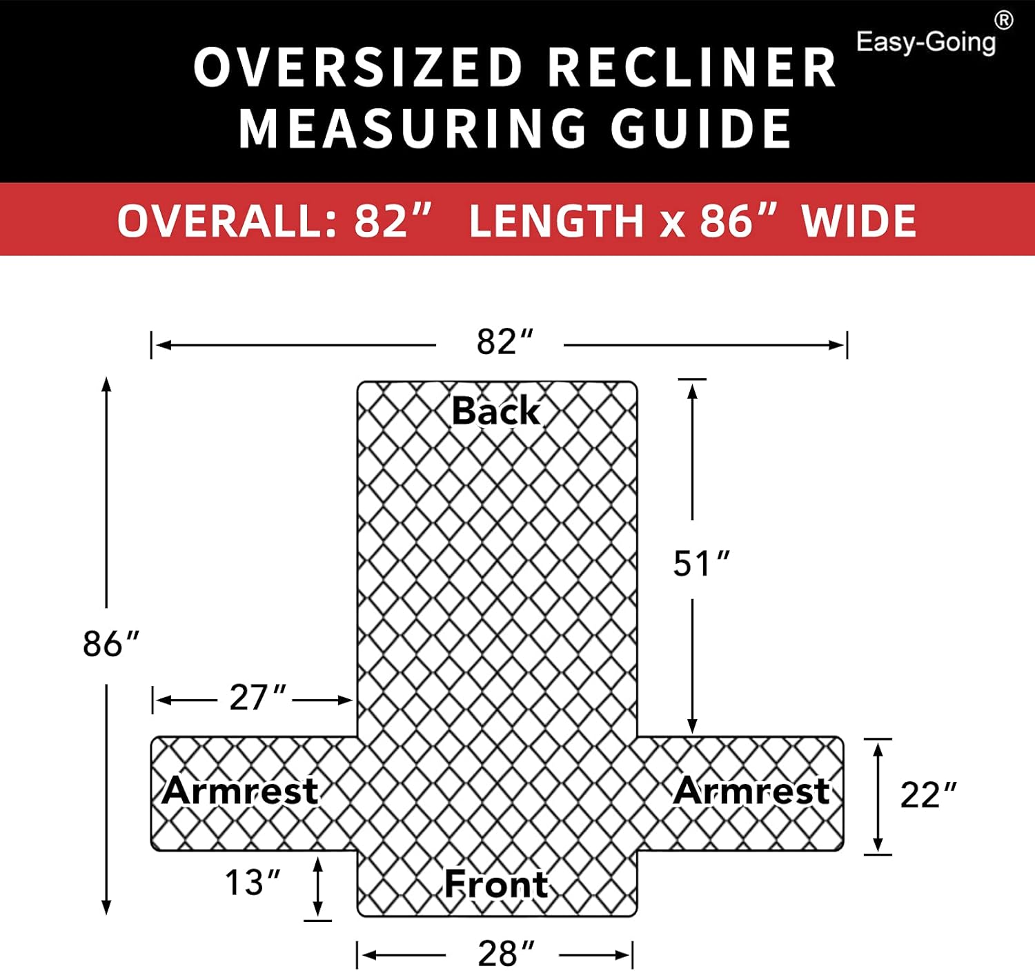 Easy-Going Oversized Recliner Chair Cover Reversible Sofa Cover Water Resistant Couch Cover Furniture Protector with Elastic Straps for Pets Dog Cat (Oversized Recliner, Light Gray/Light Gray)