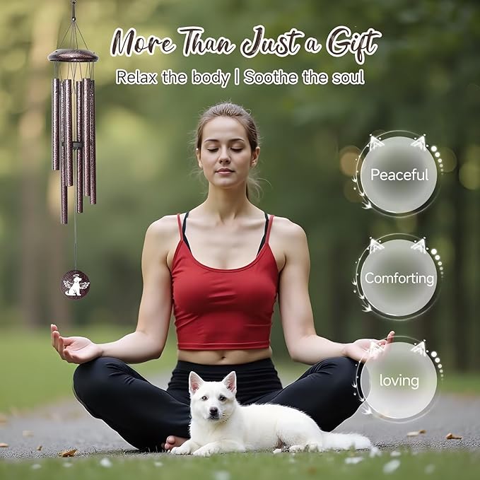 Memorial Gifts for Loss of Dog, 25 inch Pet Memorial Wind Chimes, Loss of Dog Sympathy Gift, Pets Remembrance Gift, Bereavement Gifts Dogs, in Memory of Dogs Wind Chimes for Outside Garden