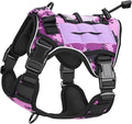 Heavy-Duty Tactical Dog Harness for Large Dogs, No Pull Adjustable Reflective Pet Vest with Molle System, K9 Military-Grade Control for Service Training, Outdoor & 10+ Breeds, Purple Camo, Small