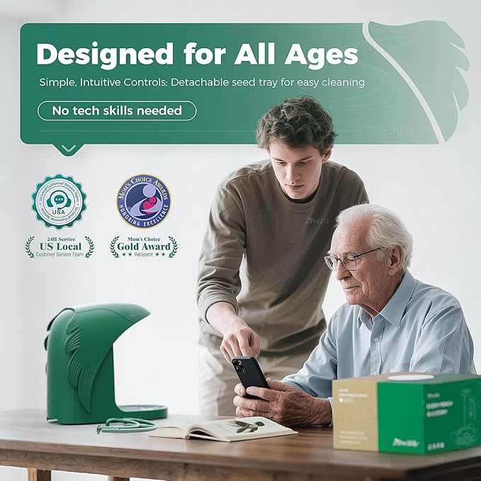 PerchMe® Bird Feeder with Camera Solar Powered,2K Smart Bird House Camera for Outdoors with AI Identify,Auto Capture,Motion Detection, A Ideal Gift(Seed Scoop Included)