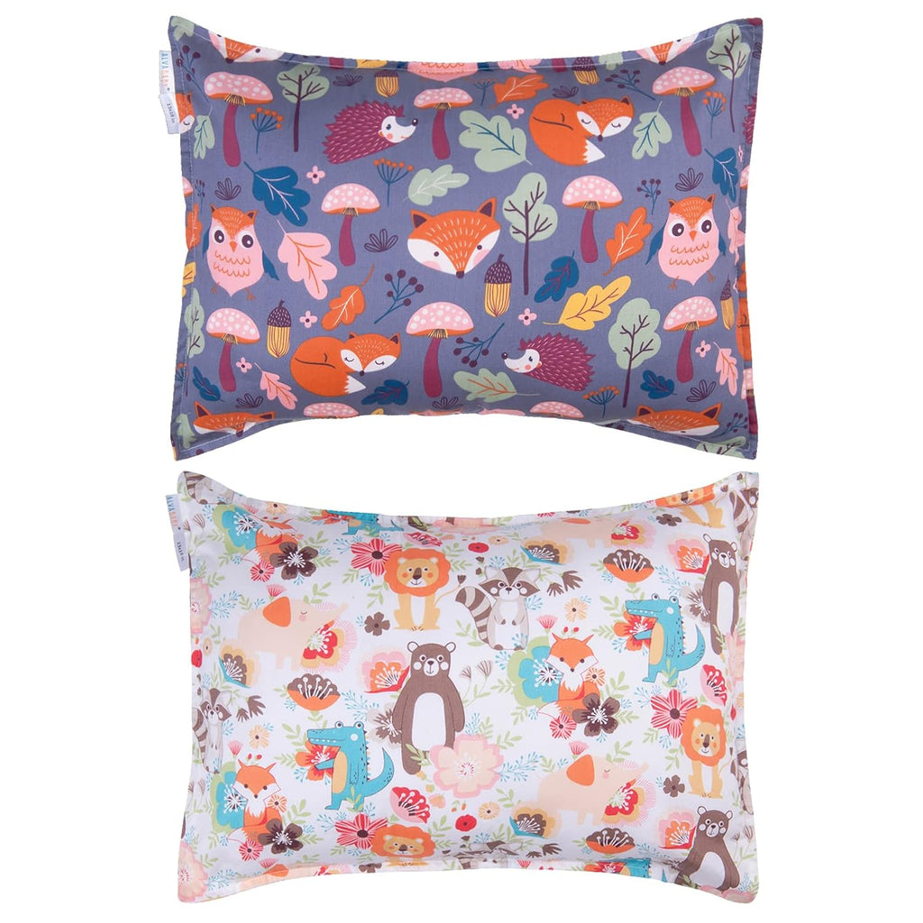 ALVABABY Toddler Pillowcases 2 Pack Cotton Kids Pillow Cover Fit 13"x 18" or 14"x20" Envelope for Girl Boy Sleepy Travel 2L-TPW24A