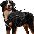 Heavy-Duty Tactical Dog Harness for Large Dogs, No Pull Adjustable Reflective Pet Vest with Molle System, K9 Military-Grade Control for Service Training, Outdoor & 10+ Breeds, Black, XX-Large