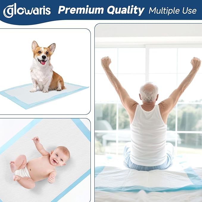 50 Count 30” x 36” XXL Disposable Underpads, Super Absorbent Leakproof Quick Drying, Baby Puppy & Adults Bed Pads Disposable Adult, Dog Pee Pads Extra Large, Incontinence Bed Pads
