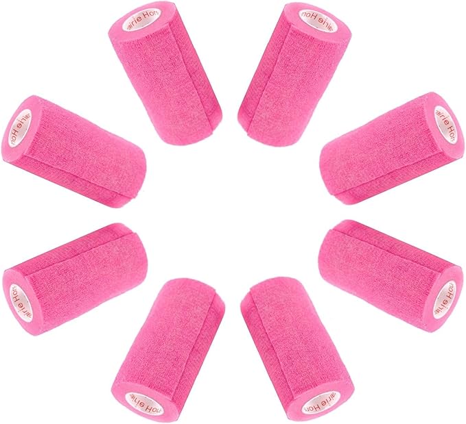 4 Inch Vet Wrap Tape Bulk (Neon Pink) (Pack of 6) Self Adhesive Adherent Adhering Flex Bandage Grip Roll for Dog Cat Pet Horse