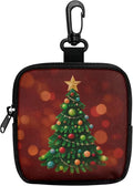KEIAHUAN Christmas Tree Christmas Dog Treat Pouch Red Pocket Sized Pet Training Pouch Dog Training and Walks Snack Bag with Clasp Reusable Pet Treat Container Christmas Decor, Red