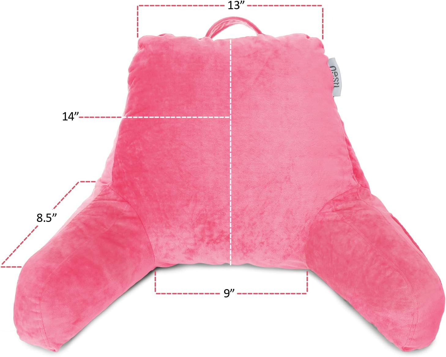 Nestl Reading Pillow for Kids & Teens with Shredded Memory Foam, Backrest Pillows for Reading, Watching, and Gaming, Use on The Couch, Bed, or Floor, Adjustable Support with Washable Cover Light Pink