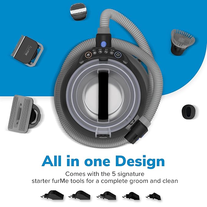 FurMe ULTRA Pet Grooming Vacuum Kit - Cat & Dog Grooming Kit For Easy Pet Care at Home, Quiet & Safe Dog Hair Remover Machine with Brush, Clipper, Shedding & Cleaner Tools & 4.5L Canister