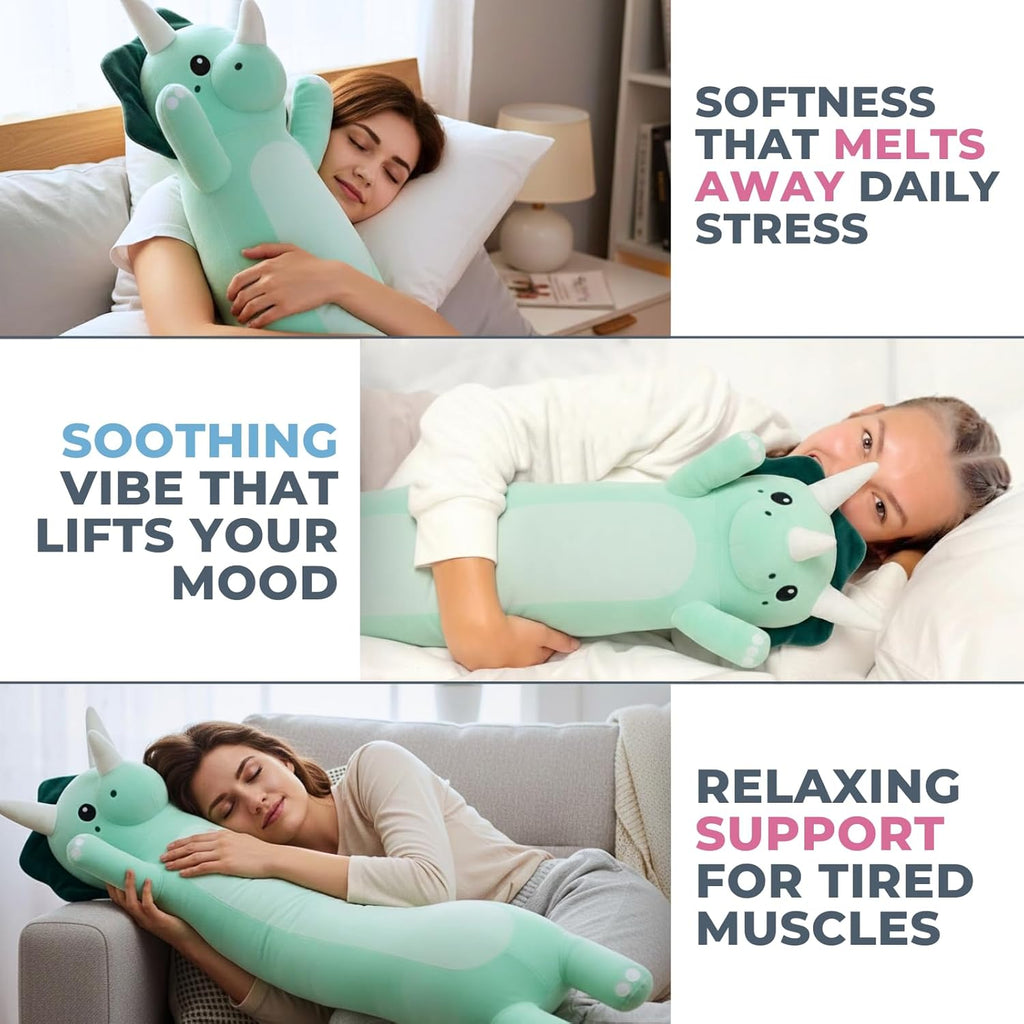 Plush Body Pillow for Kids | Long Stuffed Animal Cuddle Pillow | Soft Hugging Toy | Plushie Gift for Girls & Boys | Long Plush Body Pillow for Sleep & Comfort | Small, 60 CM