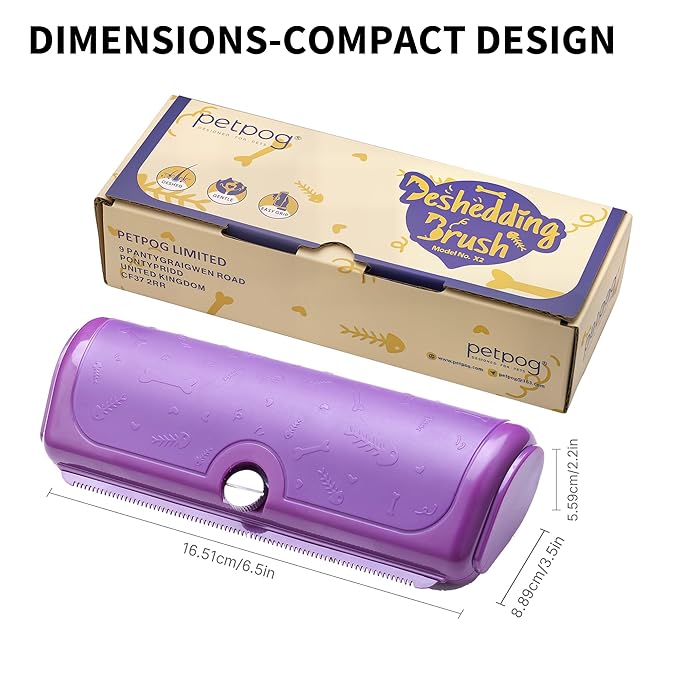 Deshedding Brush for Dogs, Cats, Horses & Rabbits – Professional Pet Grooming Comb,Removes Loose Fur & Undercoat,Gentle Stainless Steel Blade,Easy Clean Handle,Grooming cat brush (Purple)