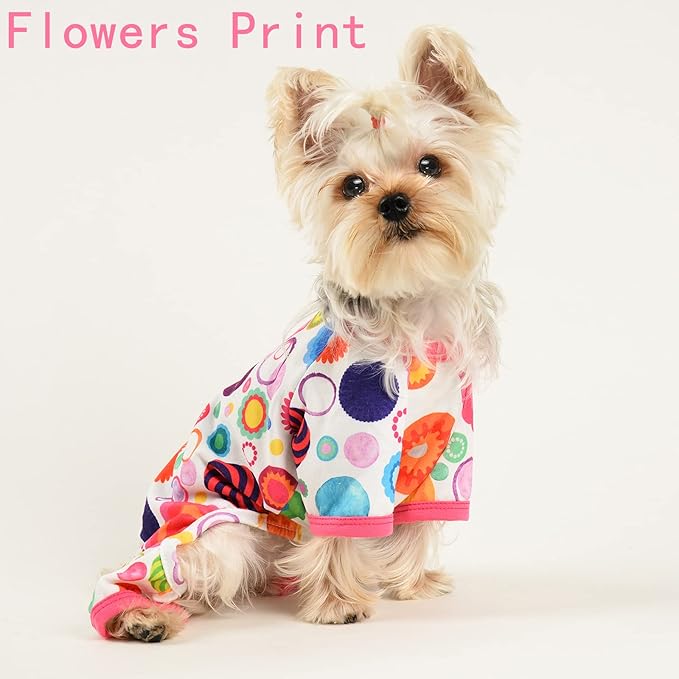 Dog Clothes for Small Dogs Boy Girl, Dog Pajamas Tiny Chihuahua Yorkie Spring Summer Shirt, Cute Puppy Outfit Pjs Jumpsuit Cat Onesie Apparel Pet Clothes