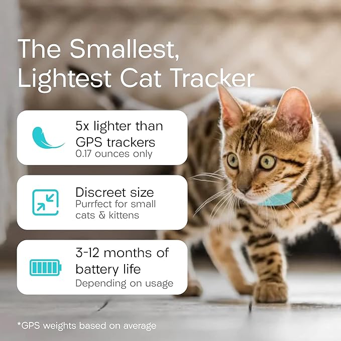 Tabcat V2 Cat & Kitten Tracker - No Monthly Subscription Fee | 2 Lightweight Homing Tags, Cases & Tracking Handset | More Accurate Than GPS | Track 2 Cats Indoors & Outdoors to 1" & 500 ft Range