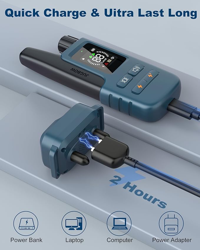 Jugbow Dog Shock Collar - 4200FT Dog Training Collar with Remote IPX7 Waterproof Electric Collar with 4 Training Modes, Security Lock, Rechargeable e-Collar for All Breeds, Sizes Cyan Blue