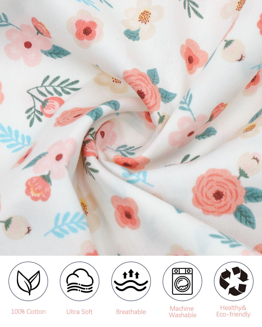 ALVABABY Toddler Pillowcases 2 Pack Organic Cotton Kids Pillow Cover Fit 13"x 18" or 12"x24" Envelope for Girl Boy Sleepy Travel