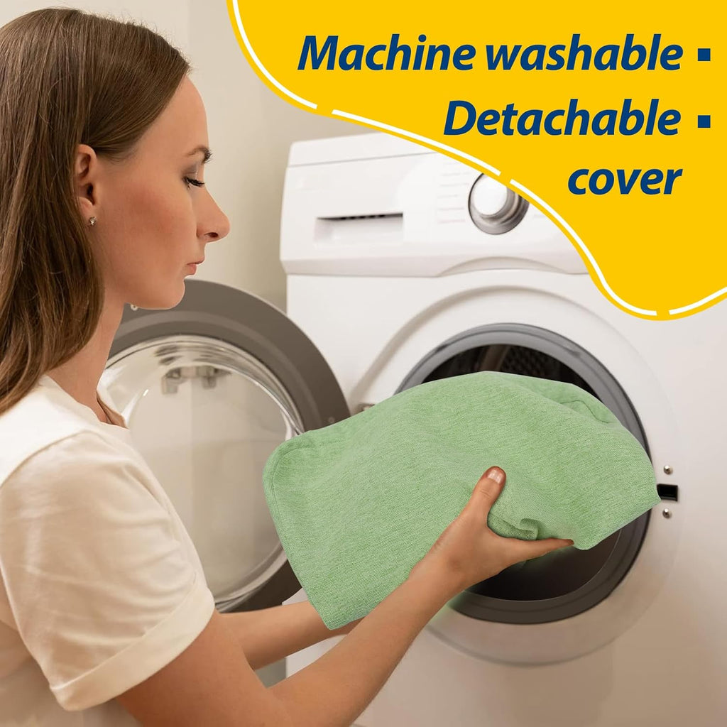 AAAAAcessories D-Shaped Chair Cushions, 2" Thick Dining Chair Pads with Ties and Removable, Machine-Washable Cover, 17" x 16", Set of 8, Pear Green