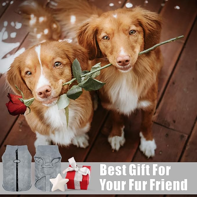 Idepet Dog Fleece Vest Sweater Zip Up Warm Pullover Dogs Jacket with D-Ring Leash Winter Cold Weater Coat Pet Sweatershirt Clothes Hoodie for Small Medium Dogs Boy Girl (Gray, XXL)