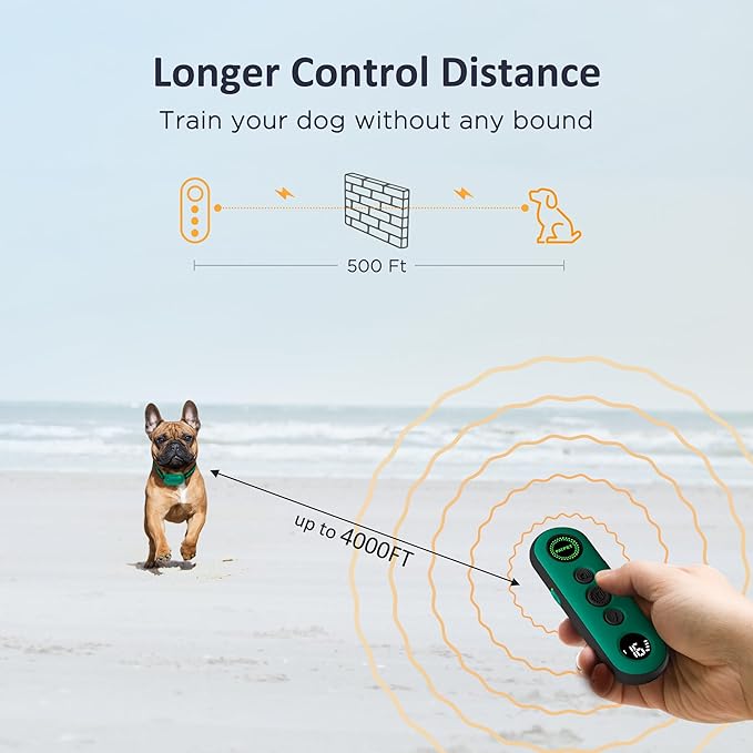 PATPET Dog Training Collar with Remote - Electric Dog Shock Collar for Small Medium Large Dogs - 3 Adjustable Safe Modes, Rechargeable Waterproof E Collar for Dogs (8-120 lbs)