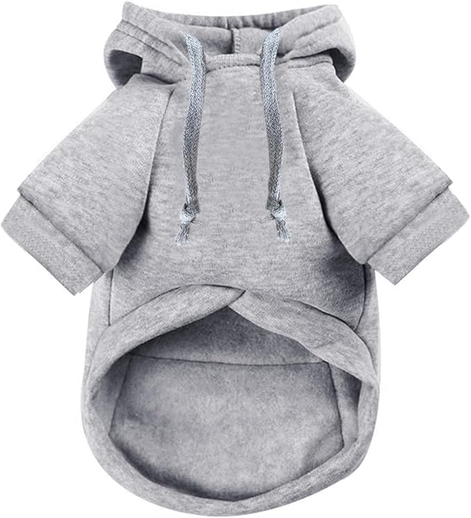 Jecikelon Pet Dog Cold Weather Coat with Pocket Winter Dog Hoodie Warm Puppy Clothes for Small Dogs Chihuahua Clothing (Medium, Y02-Grey)