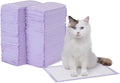 Amazon Basics Cat Pee Pads, 100 Count, Universal Fit for Litter Box, Odor Control with Fresh Scent, White/Purple
