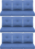 9-Piece Outdoor Patio Cushion Set - Fade & Water Resistant with Removable Olefin Cover, 22x24x4 Inch Memory Foam Cushions for Wicker Sectional Sofa – Blue/Buckle