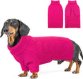 SUNFURA XS Dog Sweater, Small Dog Sweater Doggie Knitted Knitwear for Winter, Cat Pullover Christmas Sweatshirt for Yorkie Chihuahua, Warm Thick Turtleneck Clothes for Puppy, Hot Pink X-Small