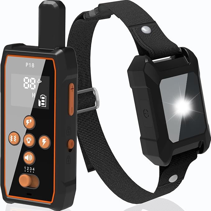 Shock Collar for Dogs with Remote 3600Ft - Training Collar for Barking Control, 4 Modes(Beep/Vibe/Static), IPX7 Waterproof for Swimming, 30-Day Rechargeable Battery, Adjustable for Small to XL Dogs