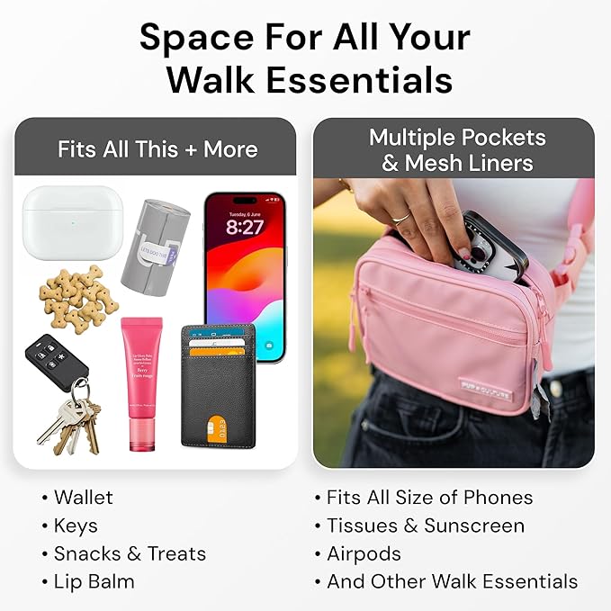 Pup Culture Dog Treat Pouch with Poop Bag Dispenser and Removable Treat Pouch | Cross Body Dog Walking Bag | The Perfect Puppy Training Tool and Even Better Gift