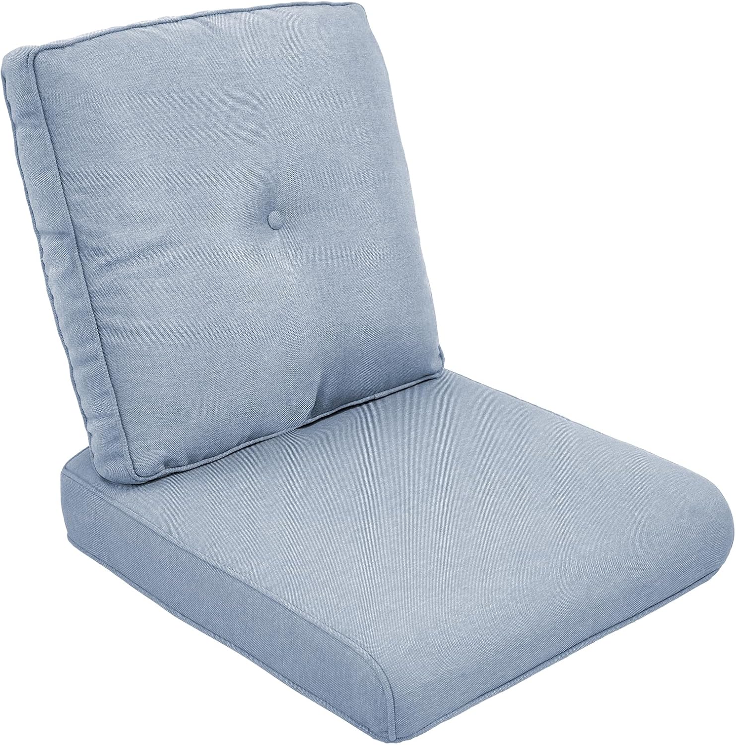 Outdoor Chair Cushion Set, 25 x 22 Deep Seat Cushion, Patio Chair Cushions for Outdoor, Include 1 Seat Cushion and 1 Back Cushion, Baby Blue