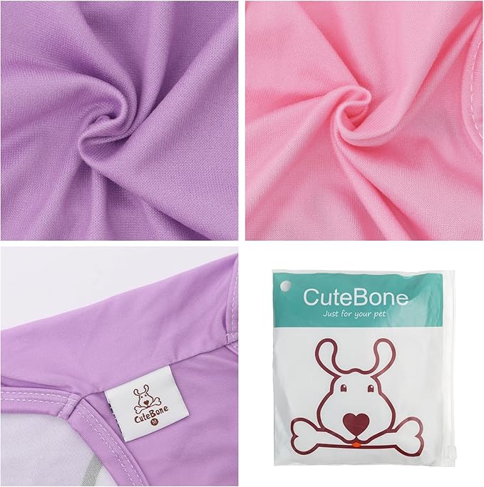 CuteBone Dog Shirts 2-Pack Soft Pet Clothes Breathable Summer Vest for Small Puppy and Stretchy Cat Apparel 2BX21XL-D