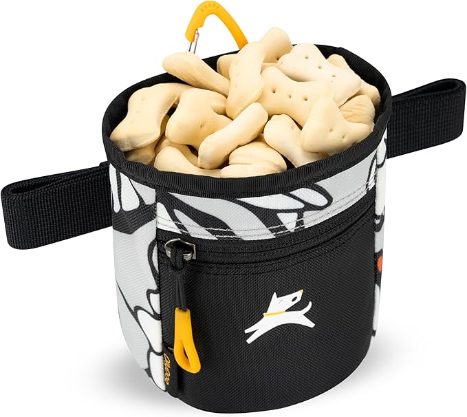 OllyDog Goodie Treat Bag, Dog Treat Pouch, Waist Belt Clip for Hands-Free Training, Magnetic Closure, Dog Training and Behavior Aids, Three Ways to Wear (Magnolia)