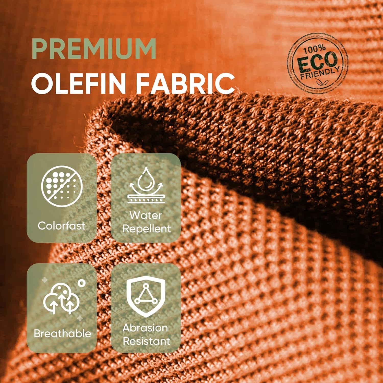 Outdoor Chair Cushion Set of 2, Water-repellent Outdoor Seat Cushions 25x22 , Patio Chair Cushions for Outdoor Furniture, Couch Cushion Replacement, Include 2 Back & 2 Seat Cushions, Button/Orange