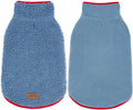 cyeollo Warm Dog Coat, Reversible Fleece Vest Dog Jacket for Winter Sherpa Turtleneck Pet Clothes Puppy Jackets Cold Weather Doggie Coats for Small Dogs, Blue S