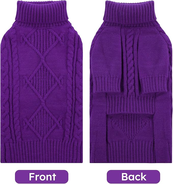 ASENKU Knitted Dog Sweater, Pullover Big Thermal Dog Winter Sweater, Turtleneck Doggy Sweaters for Large Medium Dogs Boy Girl,Warm Pet Sweatshirt for German Shepherd,Great Dane,5XL