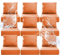 6" Thicker Outdoor Chair Cushion 9 Sets - 24" *24" *6" Waterproof Patio Furniture Cushions with Removable Cover, 28D High Density Sponge Filling Thicken Outdoor Patio Cushions - Orange