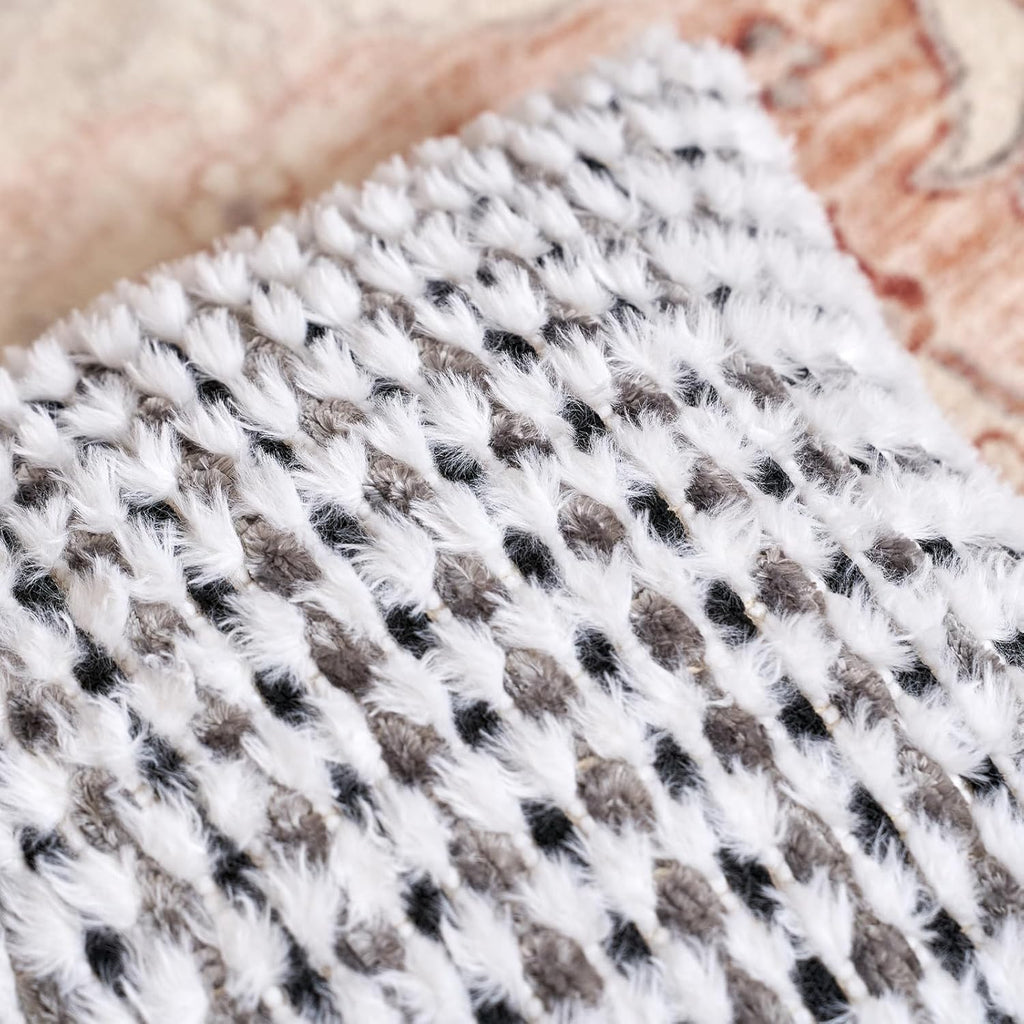 Aeckself Boho Chenille Tufted Pillow Cover 20x20 Inch, Decorative Square Throw Pillow Cover Neutral Pillowcase for Couch Bedroom Living Room, Black Gray