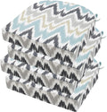 idee-home Outdoor Chair Cushions Set of 4, Thick 19" x 19" x 3" Outdoor Seat Cushions Patio Furniture Waterproof with Ties, Dining Pads