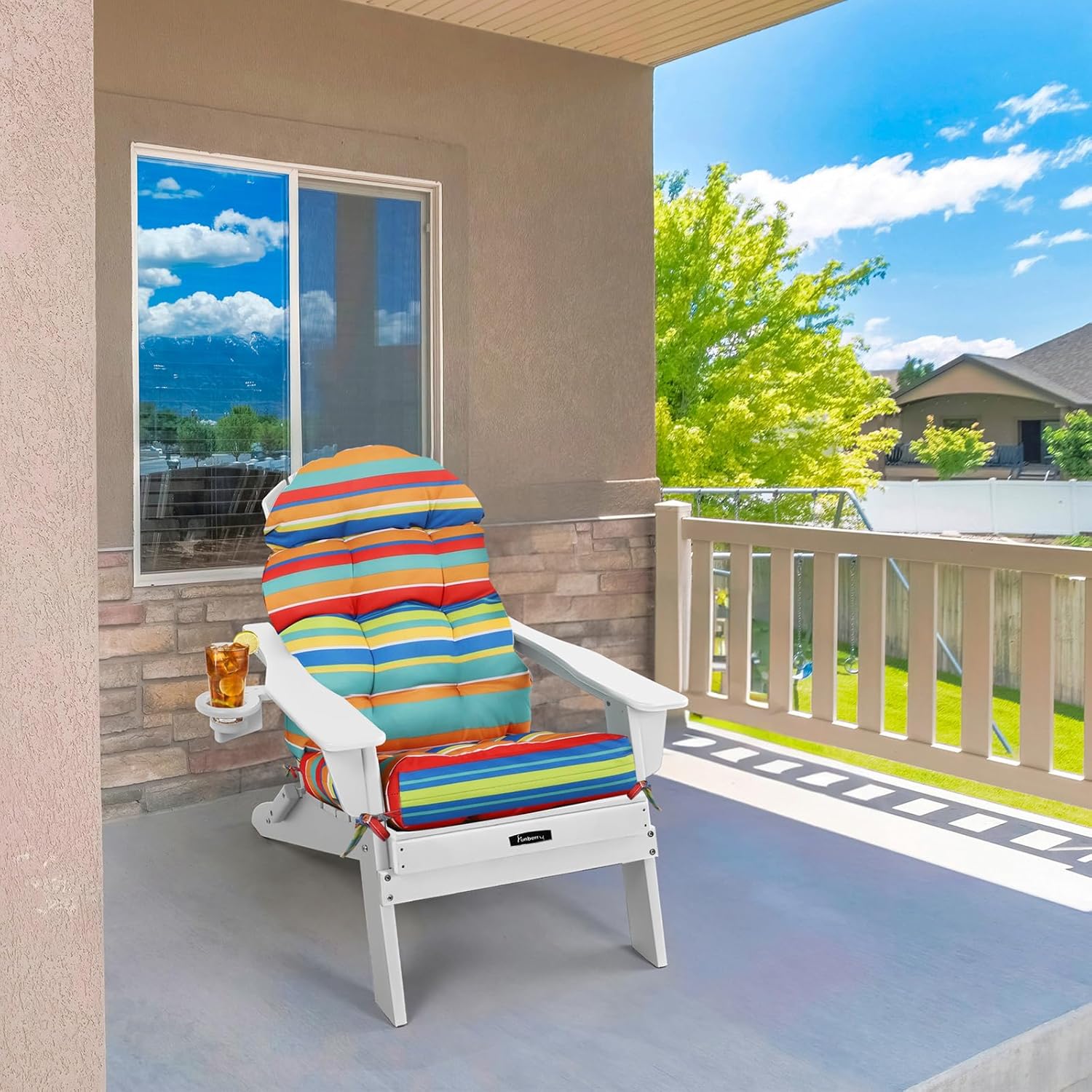 FUNBERRY Adirondack Chair Cushion Polyester, Waterproof, UV Fade Resistant, Set of 1, 44''L x 19''W x 4''H