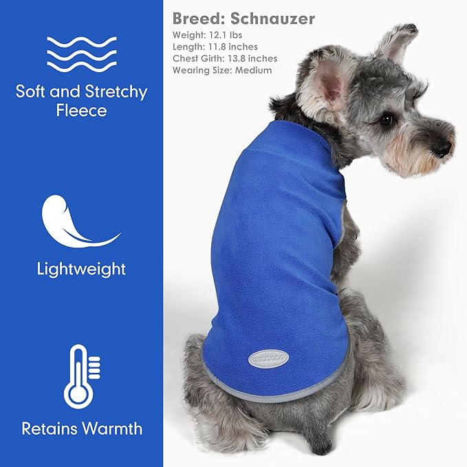 cyeollo 2 Pack Fleece Dog Sweater Pullover Pet Sweatshirt Reflective Lightweight Dog Clothes Sweaters for Large Dogs Boy Girl Pet Apparel Blue, Mist Blue, XXXL