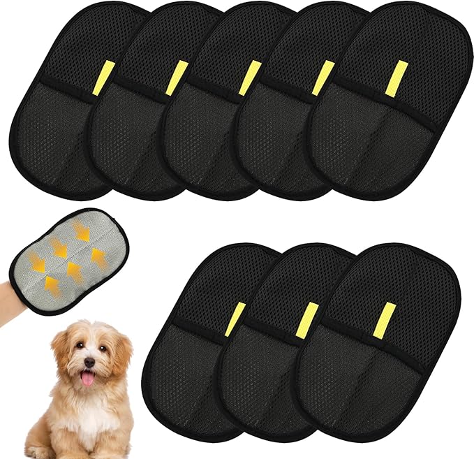 6 Pcs Pet Double Sided Grooming Gloves,Static Removal Gloves for Pet Hair,Multi-Function,For Washing,Hair Removal,Beauty,Bed Sheets,Sofa,Clothes,Suitable for Cats and Dogs
