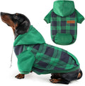 Dog Basic Hoodie Ultra-Soft Plaid Dog Clothes Cold Weather Sweaters for Medium Large Dogs Breathable Cozy Fabric Pet Coat Warm Stylish Sweatshirt with Leash Hole Pocket Dogs Jacket for Cats Boys Girls