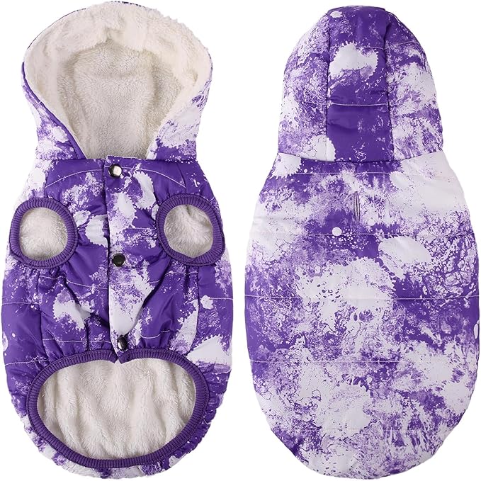SAWMONG Dog Fleece Hoodie, Windproof Waterproof Dog Coat Cold Weather Pet Apparel Clothes Vest for Large Dogs