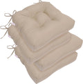 RACE LEAF 4 Pack 19x19 Inch Patio Chair Cushions, Thickened Seat Cushions Waterproof Stain Resistant with Non-Slip Ties (Khaki)