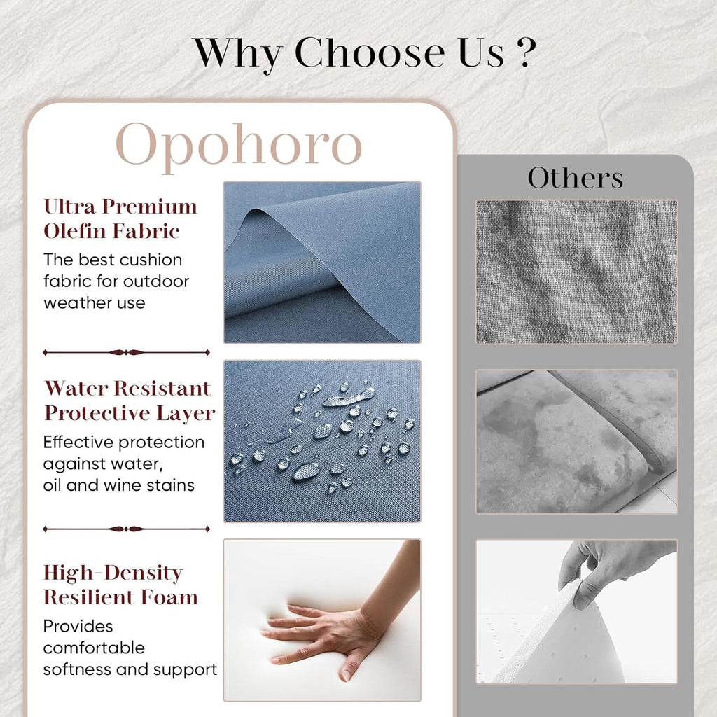 Outdoor Chair Cushions-Patio Chair Cushions Set of 2 with Removable Cover 22 X 25 Inch Outdoor Cushions for Patio Furniture Chair Sofa Couch-Sky Blue