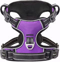 HEELE Dog Harness, No Pull Adjustable Padded Reflective Harness for Small Medium Large Dogs with Handle for Walking Training, Purple, S