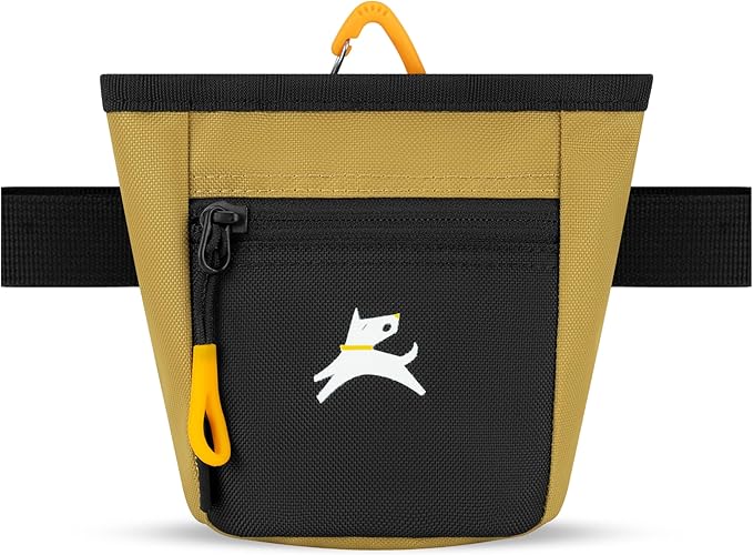 OllyDog Goodie Treat Bag, Dog Treat Pouch, Waist Belt Clip for Hands-Free Training, Magnetic Closure, Dog Training and Behavior Aids, Three Ways to Wear (Antelope)