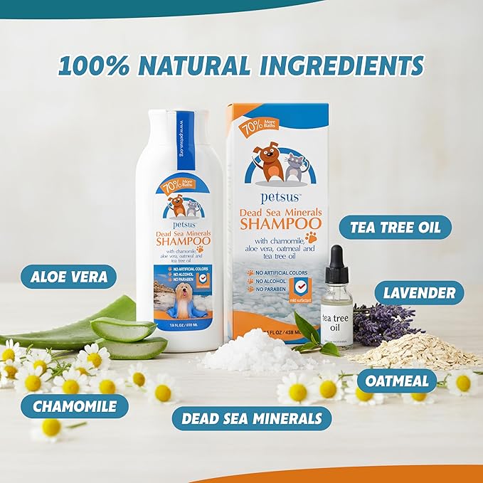 Hypoallergenic Dog & Cat Shampoo and Conditioner – All-Natural Itchy Skin Relief for Allergies | Puppy Safe | Soothing with Tea Tree Oil, Aloe Vera, and Oatmeal for Sensitive Skin