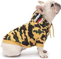 Camo Dog Hoodie Dog Clothes Extra Warm Fleece Lining Stretchy Fit for Small Medium Large Dogs ((Yellow, Large)